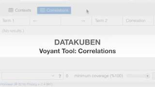 Voyant Tool 12 - Correlations