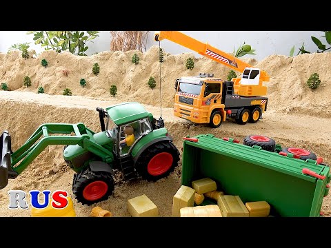 Спасательная миссия трактора! Автокран машинки игрушки для детей