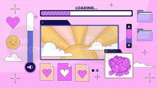 Pc retro y2k desktop lo fi animated cartoon background