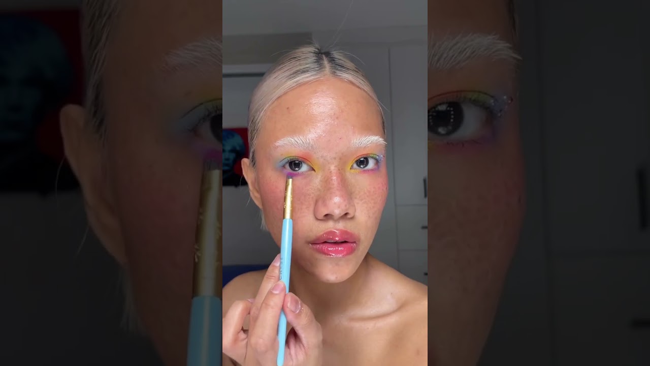 Easy pride makeup look, pride makeup simple ideas, rainbow makeup looks pride 