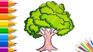 Como Desenhar e Colorir Uma Árvore #howtodraw #desenho #arte 