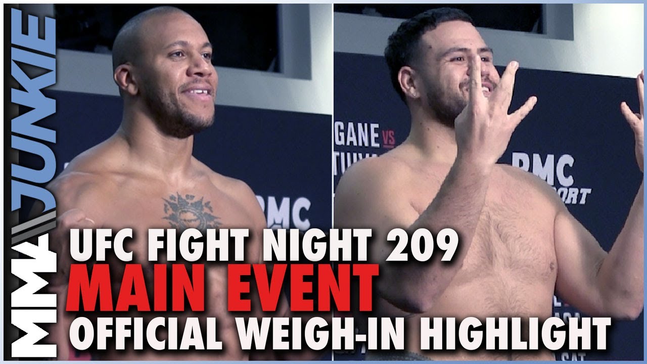 UFC Fight Night 209 weigh-in video Tai Tuivasa has 19 pounds on Ciryl Gane