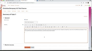 Moodle 4.0 Tutorial Videos-Creating a Topic Summary