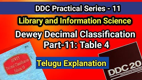 DDC Practice Part-11: Table 4 I Dewey Decimal Classification I Seshu Creations