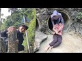 The bad guy chases and kidnaps the single girl