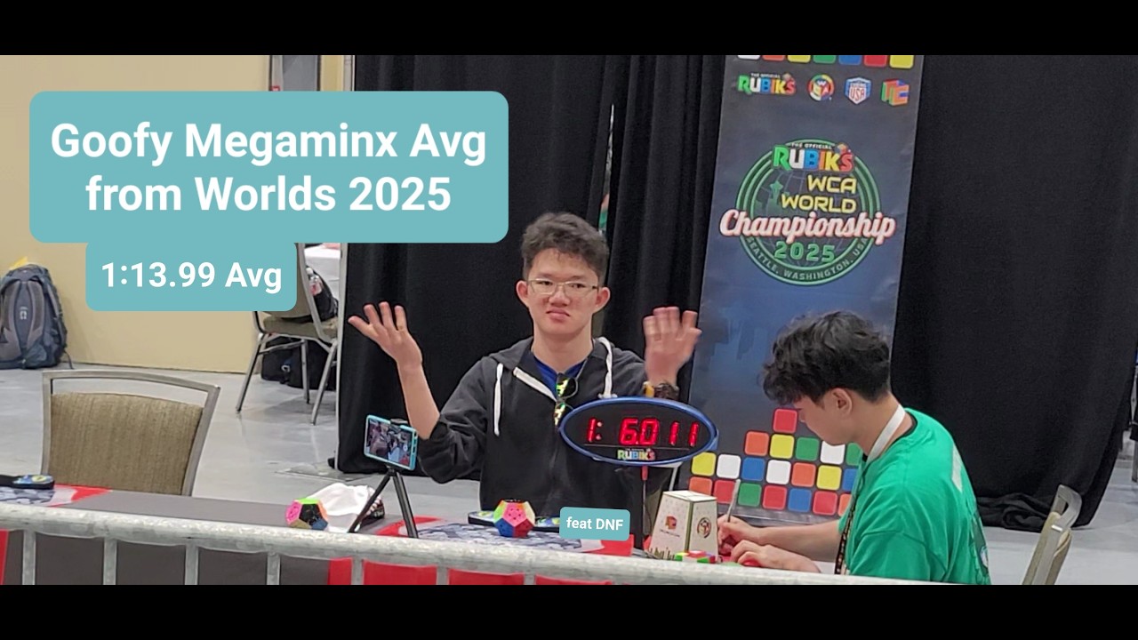 Goofy Megaminx average from Worlds 2025... featuring a DNF