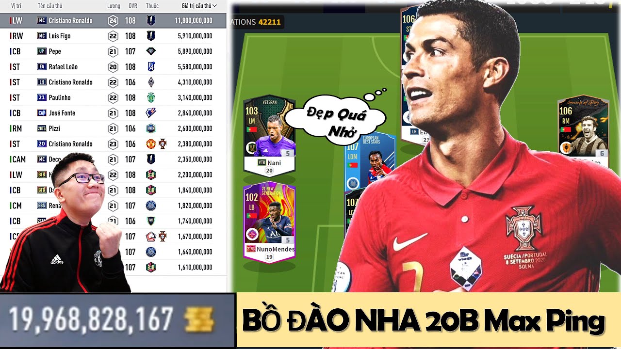 Xây Dựng Team Color BỒ ĐÀO NHA Khủng Nhất FO4 2022 Với 20 Tỷ BP: RONALDO, PEPE, EUSEBIO & BRUNO