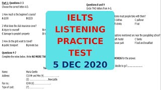 IELTS LISTENING PRACTICE TEST 5 DEC 2020