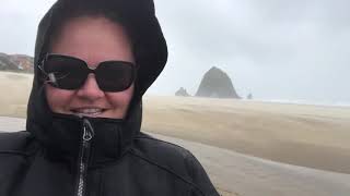 It was a little windy at Cannon Beach