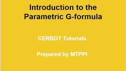 CERBOT - Introduction to Parametric G formula