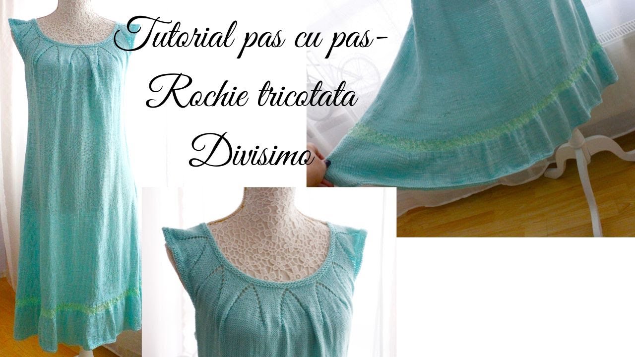 Tutorial Rochie tricotata Divisimo, Alize Diva, Raglan rotund, volane
