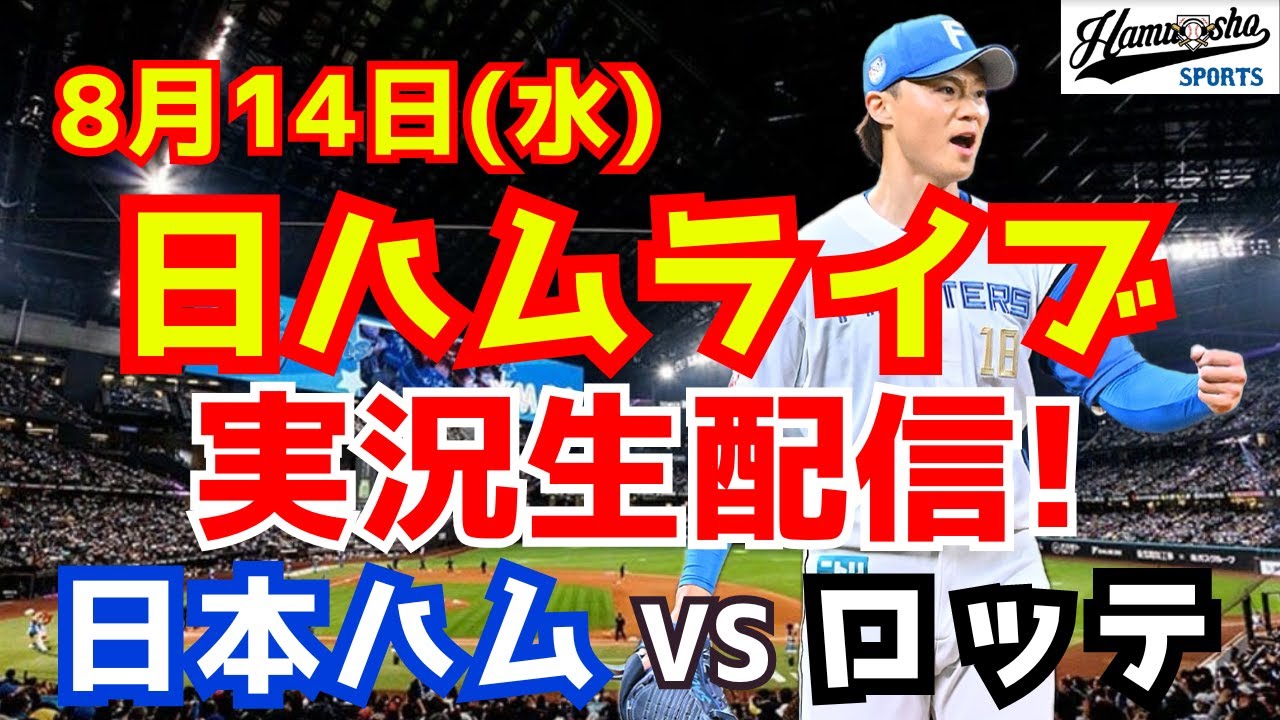 日本ハムファイターズ チケット 8/14(水) VS 千葉ロッテ～ 2枚連