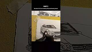 RESPECT🙆 Mercedes CLK Cross-hatching with pencil drawing tutorial #shorts