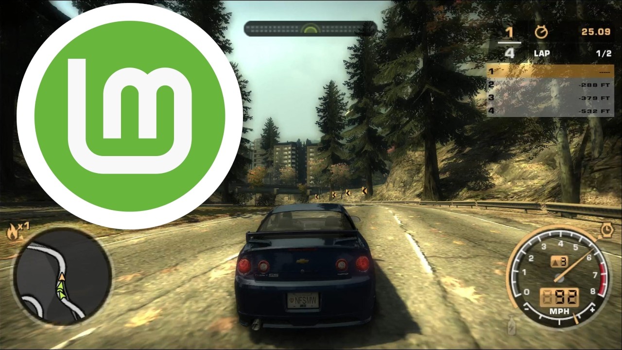 Need For Speed - Most Wanted Running on Linux Mint