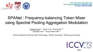 SPANet: Frequency-balancing Token Mixer using Spectral Pooling Aggregation Modulation | ICCV 2023
