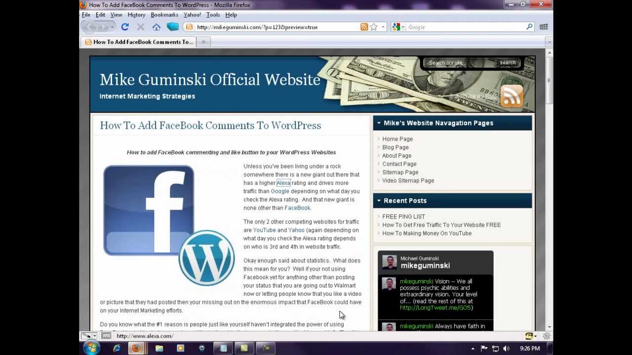 How To Install A Facebook Comments Plugin For Wordpress (HD)