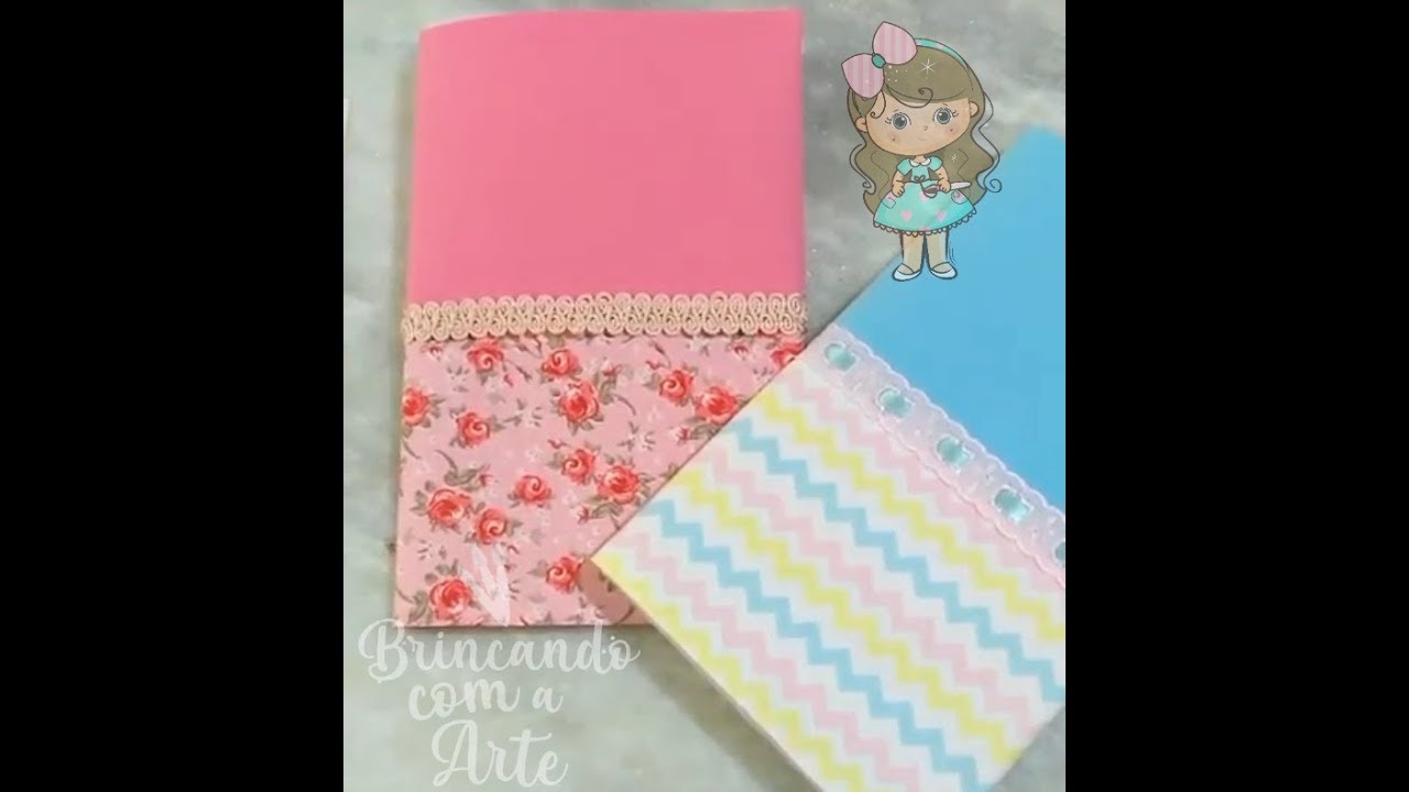 Como fazer Capa de Caderno em EVA com Duas Cores.