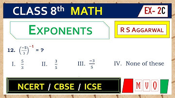 Math Class 8 | Exercise- 2C | Qus. 12 | EXPONENTS | Chapter - 2 | R S AGGARWAL  #mvo #rsaggarwal