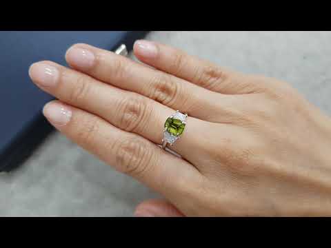 Green tourmaline from Nigeria in cushion cut 1.16 carats Video  № 1