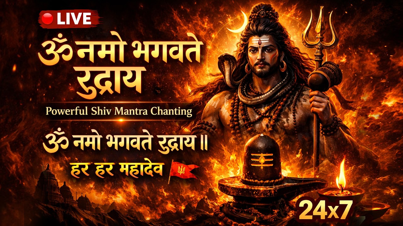🔴 LIVE: ॐ नमो भगवते रुद्राय | Powerful Shiv Mantra Chanting | Har Har Mahadev | Rudra Jaap 24x7