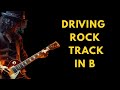 Play along hard rock guitar backing track in B (with chord diagram)