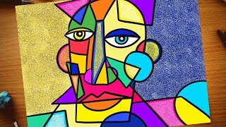 Cubism Picasso inspired portrait  Cubism art lesson for kids  How to draw  Cubism face drawing