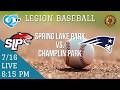 Legion Baseball: Spring Lake Park @ Champlin Park 07-16-2026 | Champlin, MN | QCTV