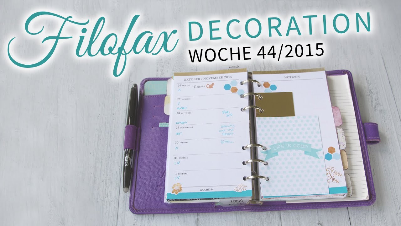 Planerliebe ♥ Filofax Dekoration - Woche 44 (deutsch)