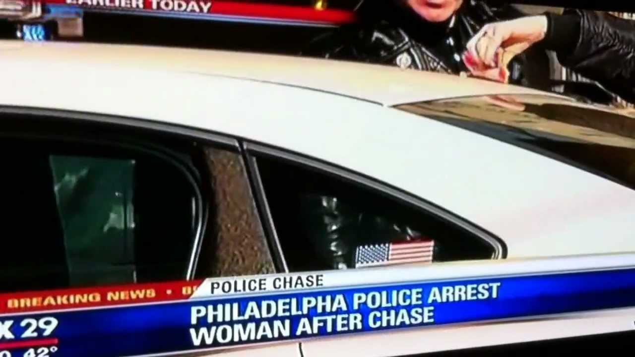 Girl gives up after police chase in philadelphia 3/5/2013 YouTube