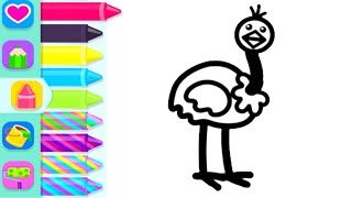 How to  Draw a Ostrich? - Step by Step Animal Drawing - Kids Drawing Games for Toddler screenshot 4