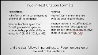 APA: Citing Within Your Paper