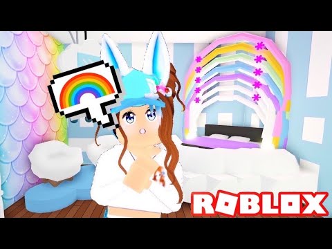I Made A Rainbow Bedroom With New Design Ideas Building Hacks Adopt Me Roblox Youtube - custom rainbow furniture more adopt me roblox ideas hacks