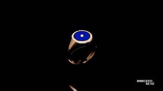 Özel Tasarım Mavi Mineli Pırlanta Yüzük Roberto Bene - Rbpyz0004 Resimi