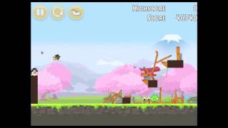 Angry Birds FujiTV Sakura Ninja 1-8 Walkthrough 3 Star screenshot 4