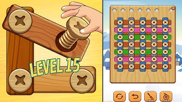 🏅 WOOD NUTS: SCREW PUZZLE 🤪 Level 15 🧩 Gameplay Walkthrough