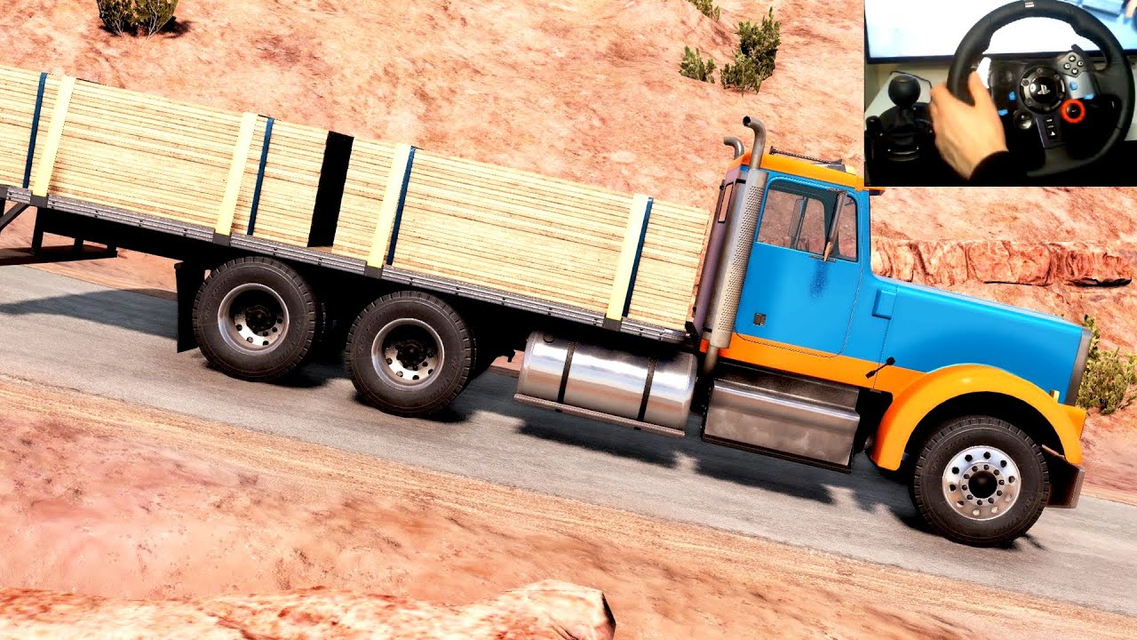 BeamNG Drive - 6x4 Flatbed Truck Transporting Wood Planks in Utah