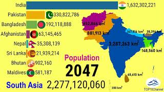 Population of South Asia over 150 years (1950 - 2100) |TOP 10 Channel