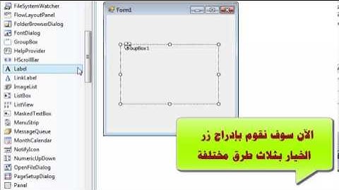 RadioButton ادراج أداة زر الخيار