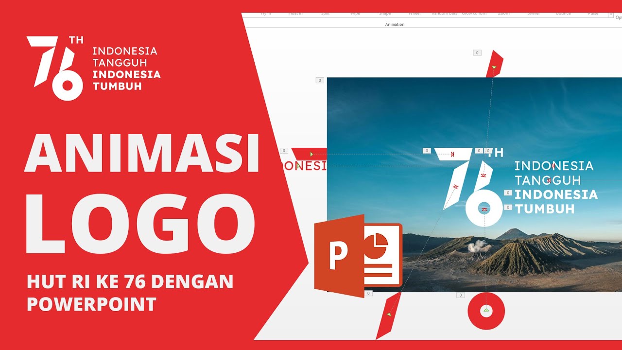 Cara Membuat Animasi Logo HUT RI Ke 76 Dengan Powerpoint - YouTube