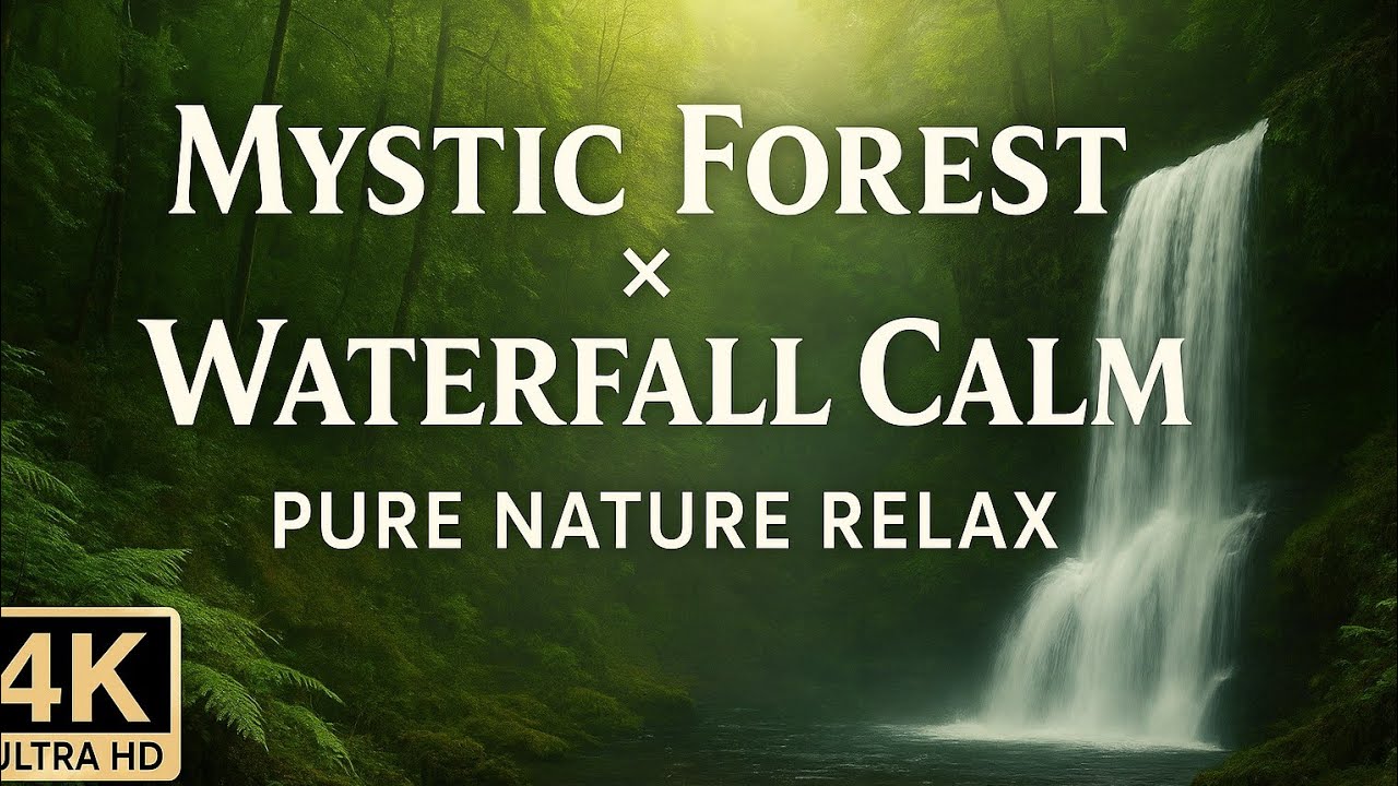 Mystic Forest Waterfall Calm | Pure Nature Relax | 4K Ultra HD