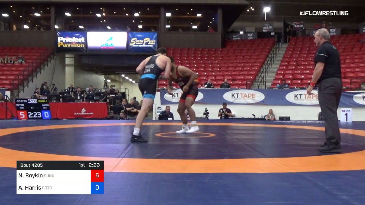 97 Kg Round 2 Nicholas Boykin Sunkist Kids Wrestling Club Vs Austin Harris Cowboy RTC TMWC