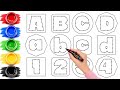 Kids Learn to Draw &amp; Paint Alphabet Capital &amp; Small Letters ABCD &amp; Number 1234 (Part 1) for Toddlers