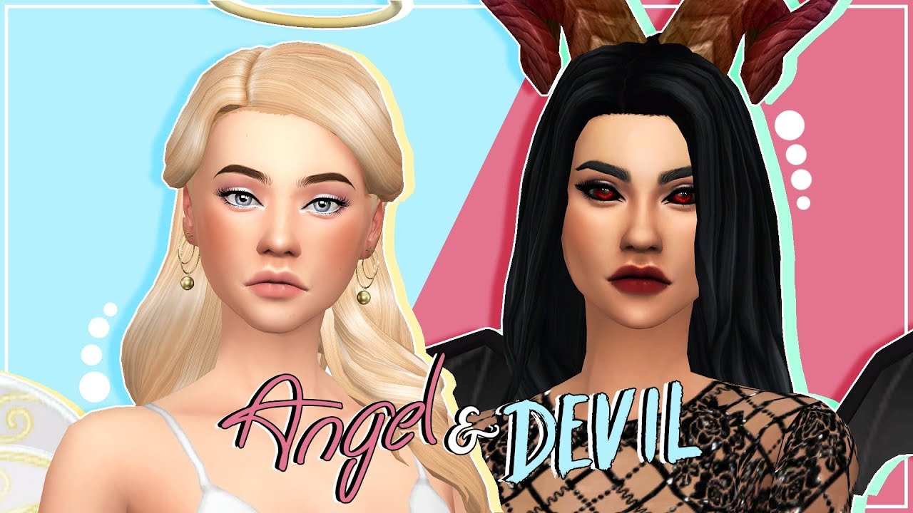 ANGEL & DEVIL  The Sims 4  Create a Sim + CC list & sim 
