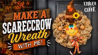 How to Make an Adorable Scarecrow Wreath 🍂 | Easy Fall Decor on the UITC Character Board™ KIT038-26
