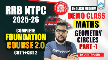 RRB NTPC Maths 2025-26 | Demo Class  Geometry Circles Part 1 - Basic Concepts | English Medium