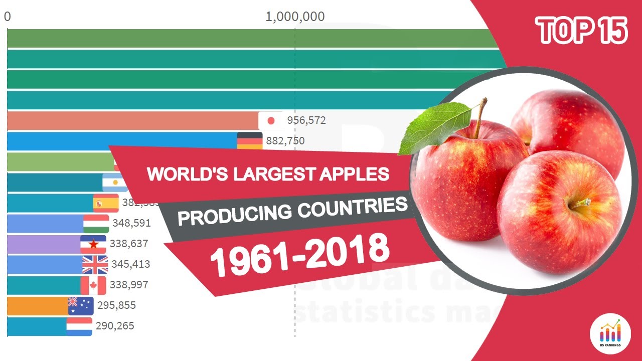World's Largest Apples Producing Countries 19612018 YouTube