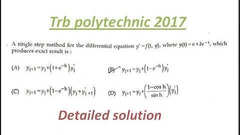 Numerical method question/ engg maths/mech/trb 2017