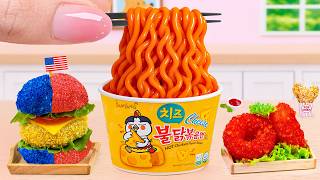 Top Of Fast Food | How To Cook Miniature Carbo Fire Noodles with McDonald's Fries and Fresh Steak