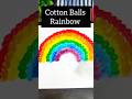 Easy Rainbow Drawing for Kids | Cotton Balls Painting Art 🌈 #shorts #art #cottonball #rainbow #kids