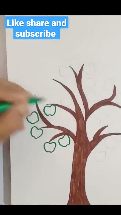 How to draw Varnamala tree for kids/how to tree easy/drawing of tree